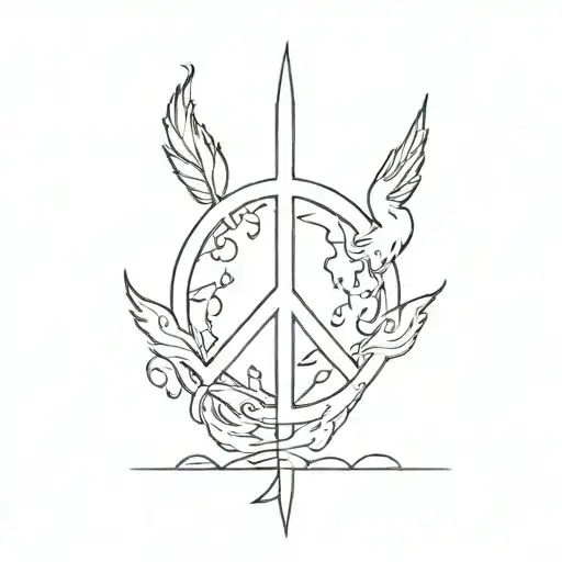 peace and fury are two sides tattoo design idea