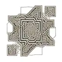 sales rose, geometric symbol, map of crete, cretan labyrinth symbol tattoo design idea