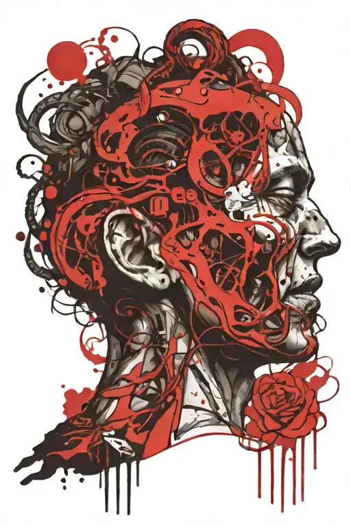 The demons in my head  tattoo design idea