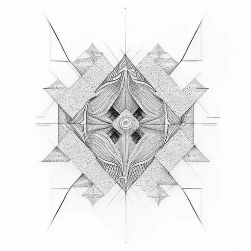 A symmetrical geometric pattern inspired by optical illusions tattoo design idea