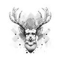 deer antler, axe, crow, Viking tattoo design idea