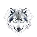 half wolf half panther face with the snake being the lower part of the body tattoo design idea