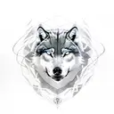 half wolf half panther face with the snake being the lower part of the body tattoo design idea