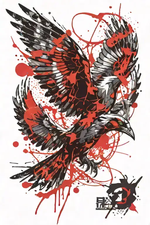 mocking jay bird flying tattoo design idea