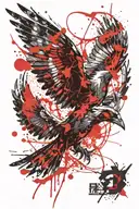 mocking jay bird flying tattoo design idea