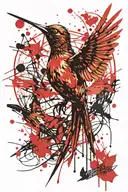 mocking jay bird flying tattoo design idea