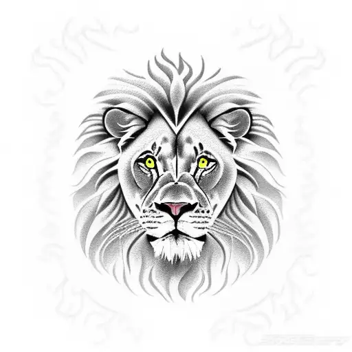 half lion face half sun tattoo design idea