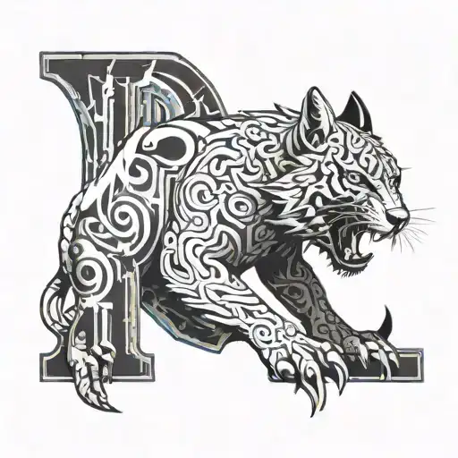 the name Logan in a negative space style  tattoo design idea