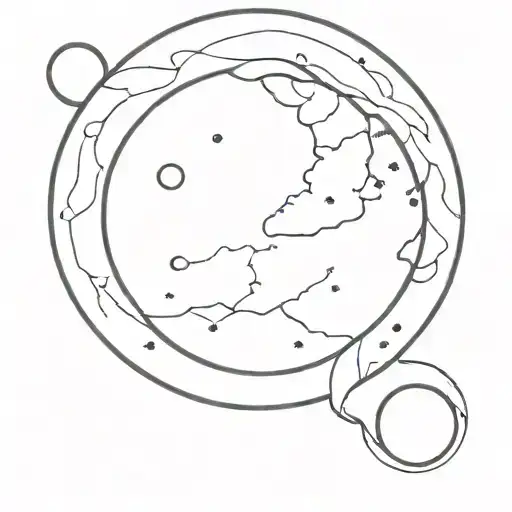 waxing gibbous moon tattoo design idea