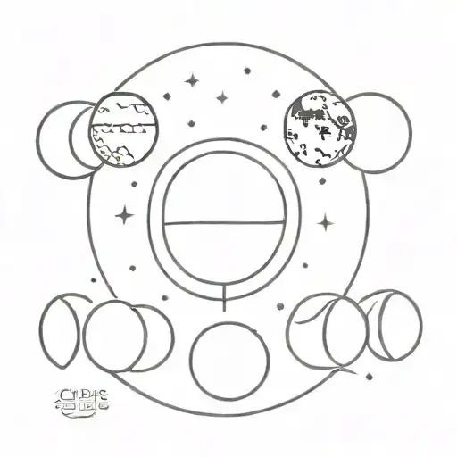 waxing gibbous moon phases tattoo design idea
