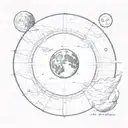 waxing gibbous moon phase tattoo design idea