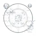 waxing gibbous moon phase tattoo design idea