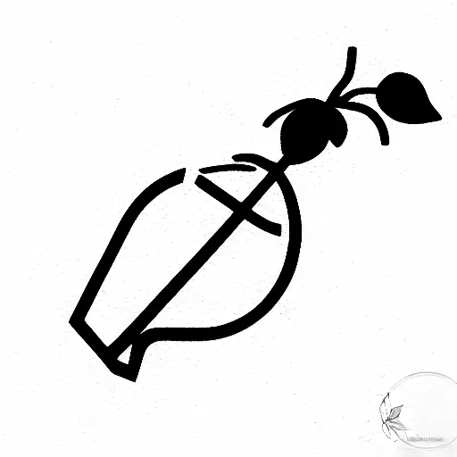 Jasminum grandiflorum and wine demijohn tattoo design idea