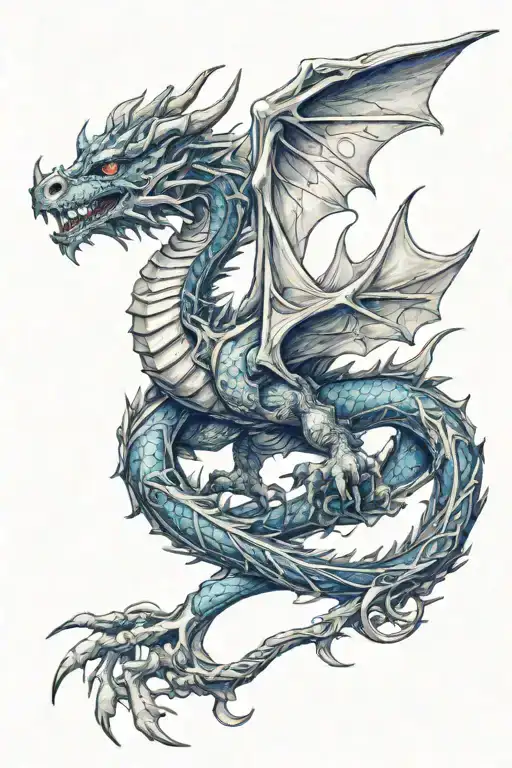 realistics dragon on chest with sagittarius zodiac sign tattoo design idea