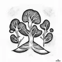 broccoli rubberhose character  tattoo design idea