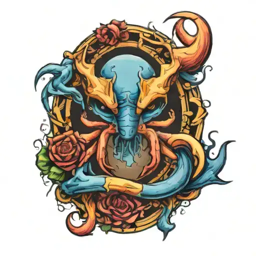 cancer, american, blue collar tattoo design idea