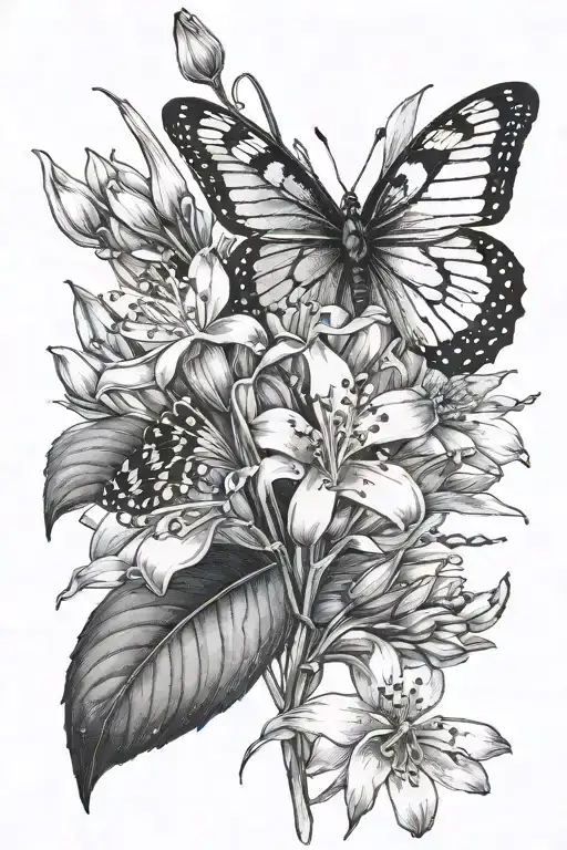 Lily of the valley, butterfly, water lily, frog, cosmo, hummingbird, narcissus tattoo design idea