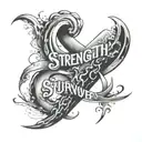 strength, semi colon, survivor, rise again, love, zero fucks to give tattoo design idea