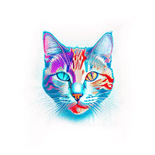 orange cat tattoo design idea