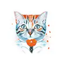 orange cat tattoo design idea