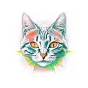 orange cat tattoo design idea