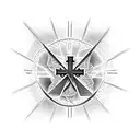 crawler crane with biblical cross tattoo design idea