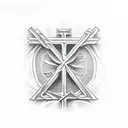 crawler crane with biblical cross tattoo design idea