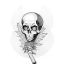 skeleton drinking wine tattoo design idea