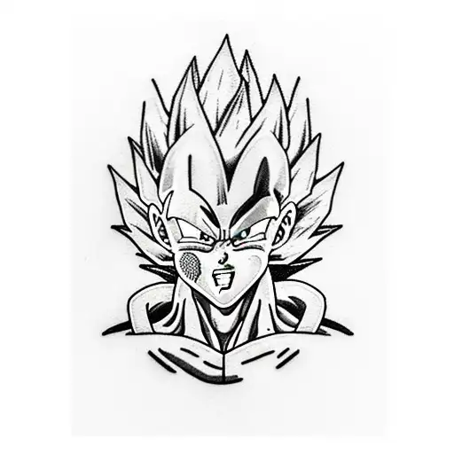 vegeta dragon ball z tattoo design idea