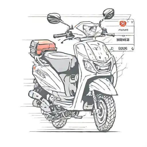 Honda activa scooter license plate 'tnf 1508' tattoo design idea