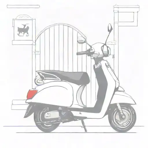 parked Honda activa scooter in front of gate that says anugrah tattoo design idea