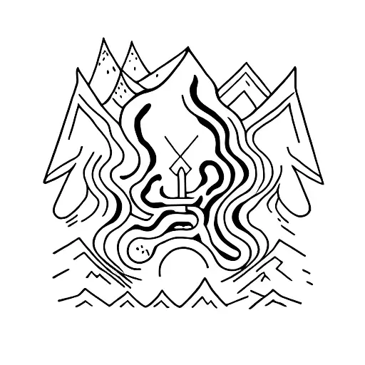wander woods and the word wander tattoo design idea