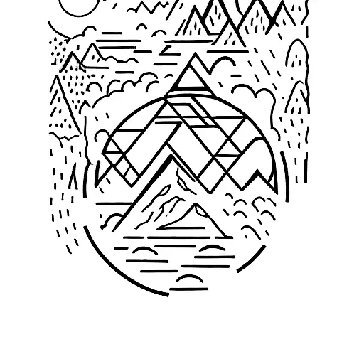 forest and the word wander tattoo design idea