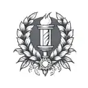 laurel wreath and torch tattoo design idea