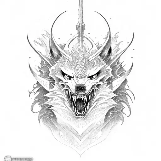 Fenrir and Jormungand tattoo design idea