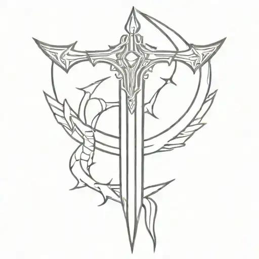 aatrox sword and tech oracy  tattoo design idea