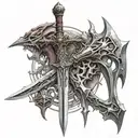 aatrox sword and tech oracy  tattoo design idea