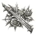 aatrox sword and tech oracy  tattoo design idea