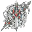 aatrox sword and tech oracy  tattoo design idea