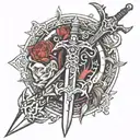 aatrox sword and tech oracy  tattoo design idea