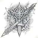 aatrox sword and tech oracy  tattoo design idea
