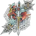 aatrox sword and tech oracy  tattoo design idea