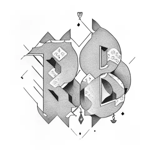 number fourteen with old london typography tattoo design idea