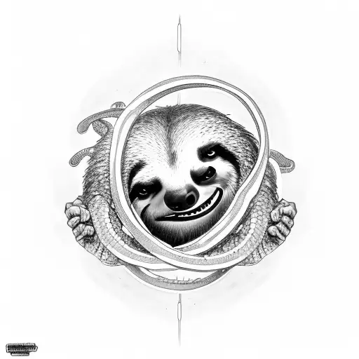ouroboros witht the sin of sloth inside tattoo design idea