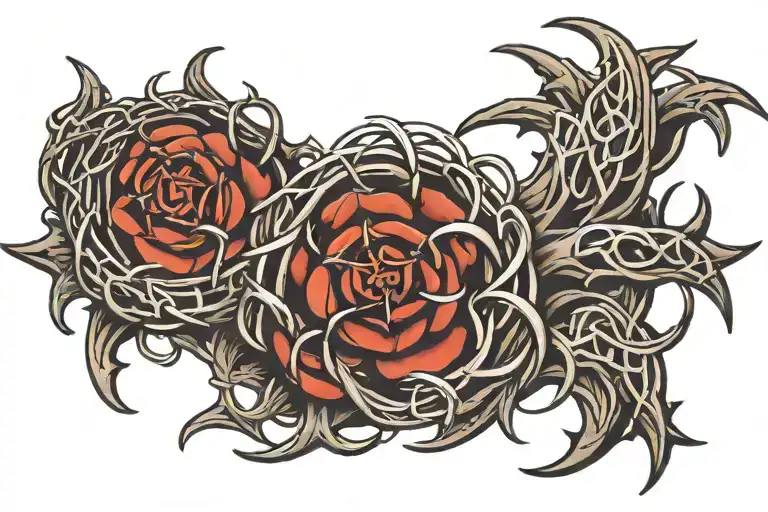 crown of thorns ichthus tattoo design idea