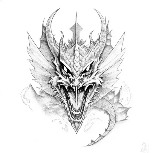 dragon from heroes of might and magic tattoo design idea