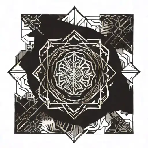 Stoic symbols intertwined tattoo design idea