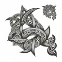 Stoic symbols intertwined tattoo design idea