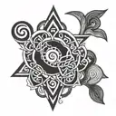 Stoic symbols intertwined tattoo design idea