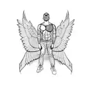 falling man, wings  tattoo design idea
